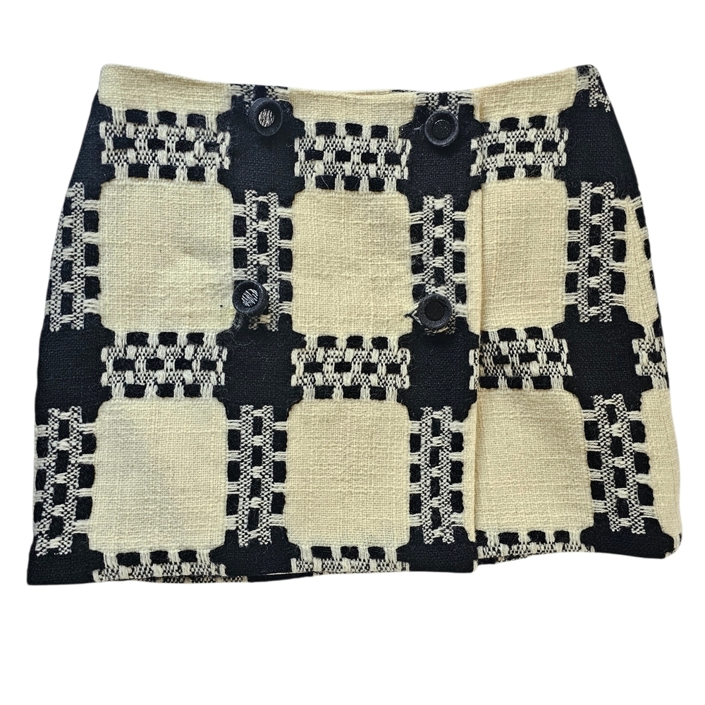 Milly of New York Black and Cream Mini Skirt